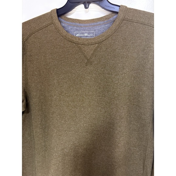 Eddie Bauer Sweater XL Men's Knit Crewneck Olive Green - Picture 2 of 13